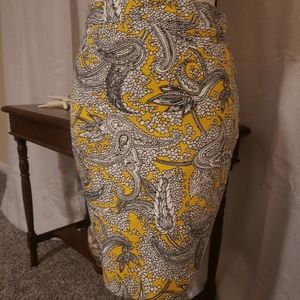 J Crew Paisley Pencil Skirt 00